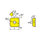 Milling inserts SEET12T3-CF/CM/CR/DF/DM/EF/EM/LH - Makotools Industrial Supply Tools for Metal Cutting